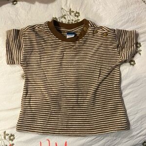 Old Navy Brown and White Striped Kids Tee